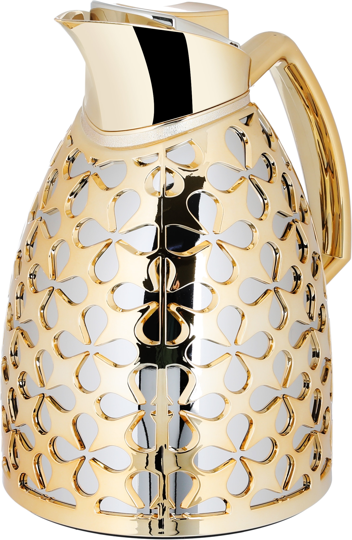 Al Saif Gallery Andalusia thermos set, 0.75/1 liter, glass inner container, plastic outer shell - silver and gold product image 4
