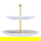 Al Saif Gallery porcelain cake stand, 2 levels, Arabic letters pattern - white product image 1