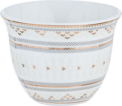 Al Saif Gallery Saudi Porcelain Coffee Cup Set, 12 Pieces - White Grey product image 2