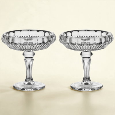 طقم ستاند تقديم زجاج، 9 سم، قطعتين - شفاف product image 1
