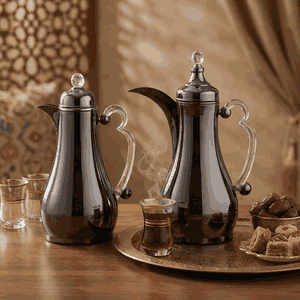 طقم ترامس الاصالة السيف غاليري، قطعتين، 1/1 لتر، حافظة داخلية زجاج، يد شفاف، ضغاط - اسود product image 2