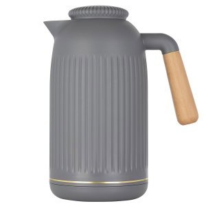 ترمس جايدا تايملس، 1 لتر، يد خشب، حافظة داخلية زجاج حراري - رمادي غامق product image 2