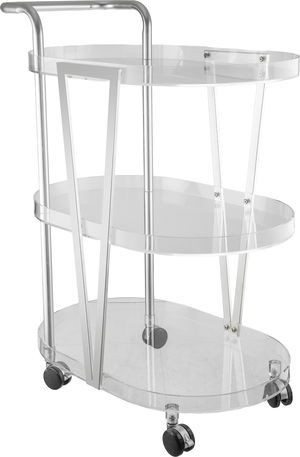 عربة تقديم بلاستيك السيف غاليري، 70x45x93 سم يد فضي - شفاف product image 2