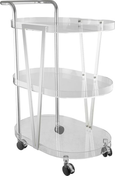 عربة تقديم بلاستيك السيف غاليري، 70x45x93 سم يد فضي - شفاف product image 2