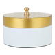 Alsaif Gallery Wooden Date, 11x11x8 cm, Round, with Engraved Gold Lid - White product image 1
