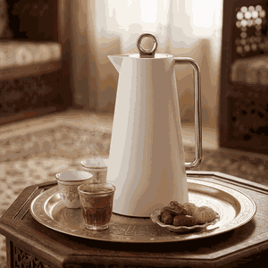 ترمس هيلينا جلوري، 1 لتر، حافظة داخلية زجاج، يد فضي، غطاء ضغاط - ابيض فضي product image 2