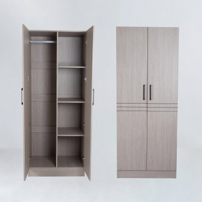 خزانة ملابس خشب MDF، 54×80×200 سم 2 باب - بيج product image 3