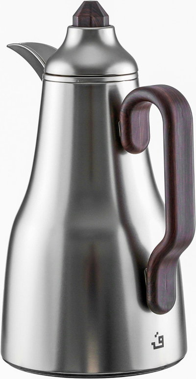 Al Saif Gallery Abq Thermos Set, 1/0.7 Liter, Glass Inner Material, 3 Pieces, Tofriya, Wooden Handle - Transparent Silver product image 6