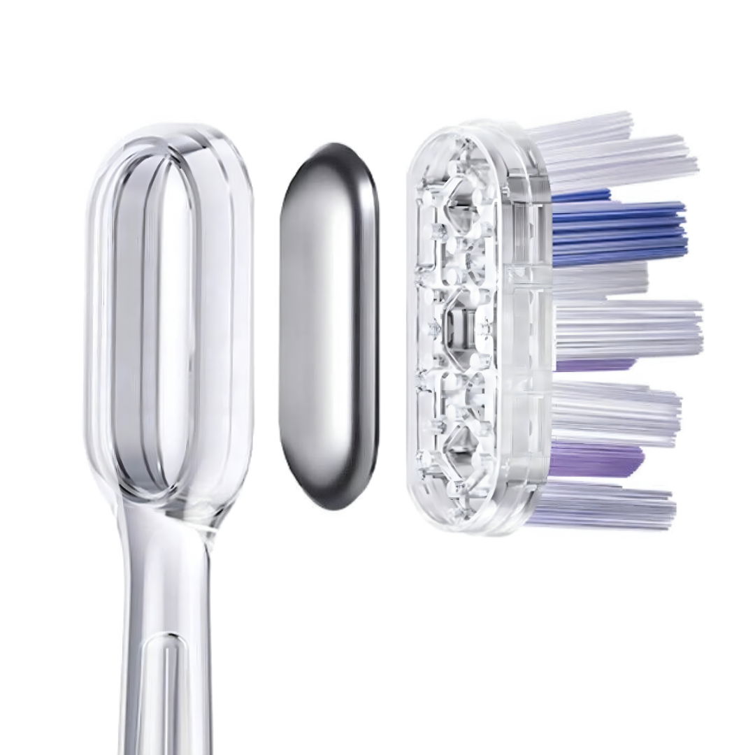 فرشاة أسنان كهربائية ألمنيوم لايفن، دوران 60 درجة، ثلاثة رؤوس- أبيض product image 3
