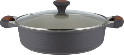 طقم قدور داي كاست الومنيوم روبوست، 9 قطع، غطاء زجاج، يد سيليكون - رمادي غامق product image 6