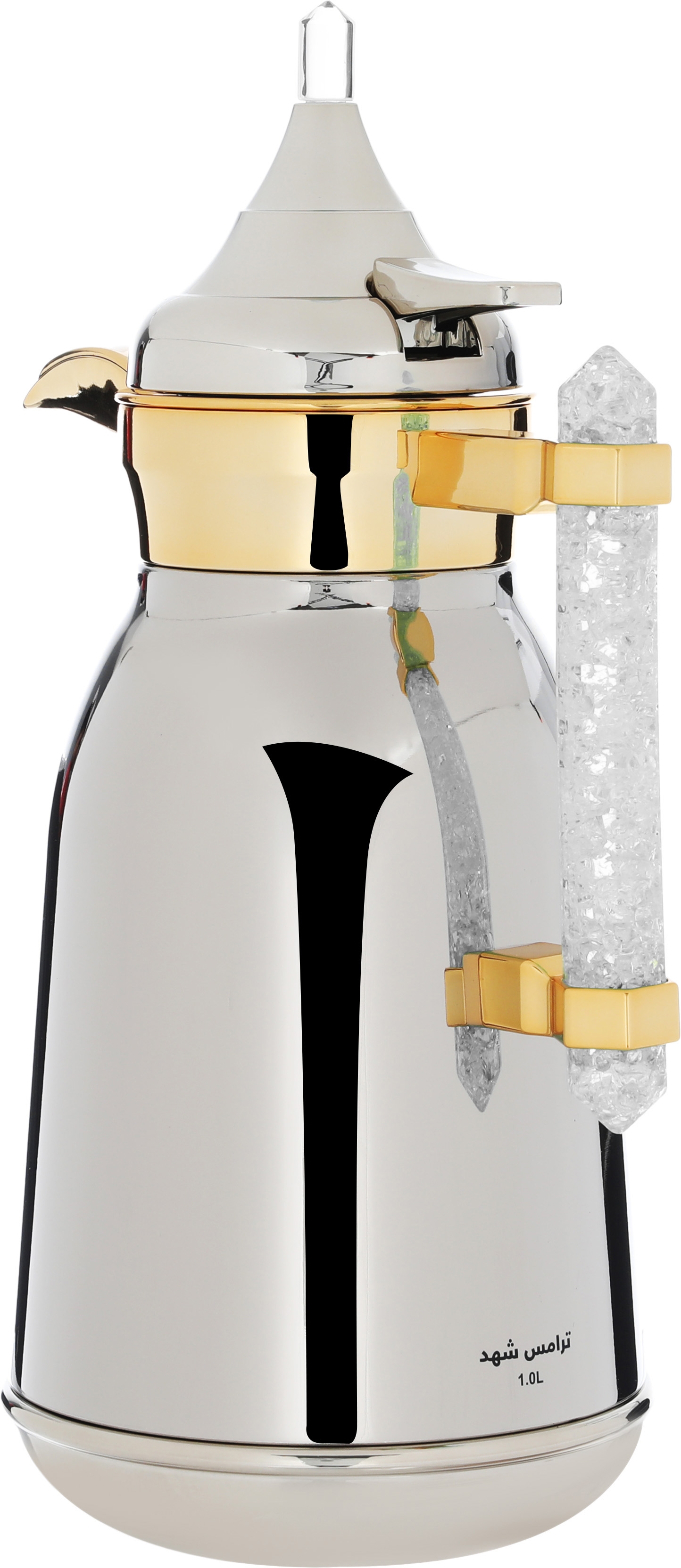Al Saif Gallery Shahd Steel Thermos Set, 1 Liter/0.75 Liter, 2 Pieces - Silver product image 4