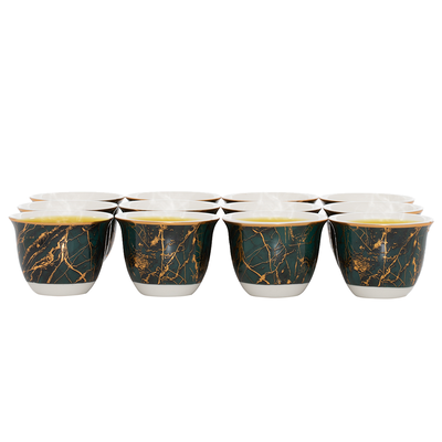 طقم فناجين قهوة عربي بورسلان السيف غاليري، 12 قطعة - اخضر product image 1