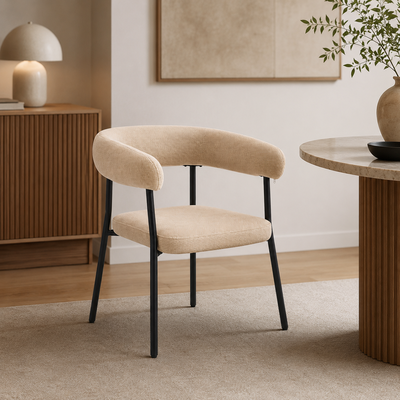 كرسي مودرن حديد ضد الصداء، 73×53×52 سم، قماش شانيل - كوفي product image 3