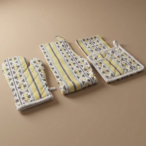 طقم منشفة قماش السيف غاليري، 4 قطع - أصفر أبيض product image