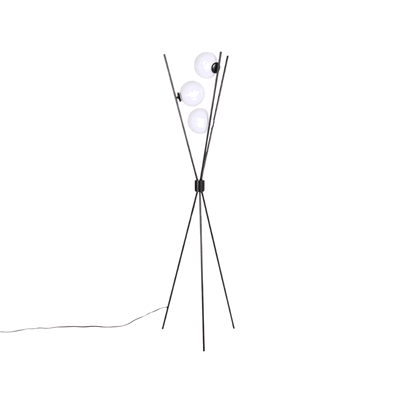 اباجورة ارضية معدن، 170x45 سم، 3 كرات - ابيض اسود product image 3