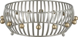 وعاء تقديم ستانلس ستيل السيف غاليري، دائري، قاعدة كرة، 23x23x10 سم - فضي ذهبي product image 2