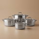 Korkmaz Alfa Steel Cookware Set, 8 Pieces - Silver product image 1