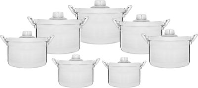 طقم قدور المنيوم لامع بيد السيف، 9 قطع - فضي product image 2