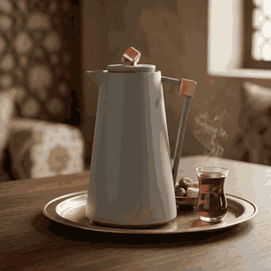 Everest Diamond Thermos, Plastic , 1 Liter, Glass Inner Container, Push Button - Dark Gray Gold product image 2