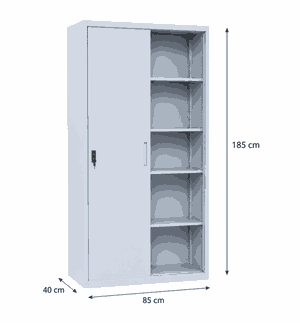 دولاب ملفات معدن، 185×85×40 سم - رمادي product image 2