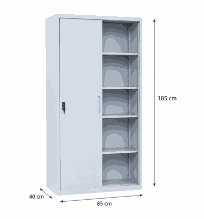 دولاب ملفات معدن، 185×85×40 سم - رمادي product image 2