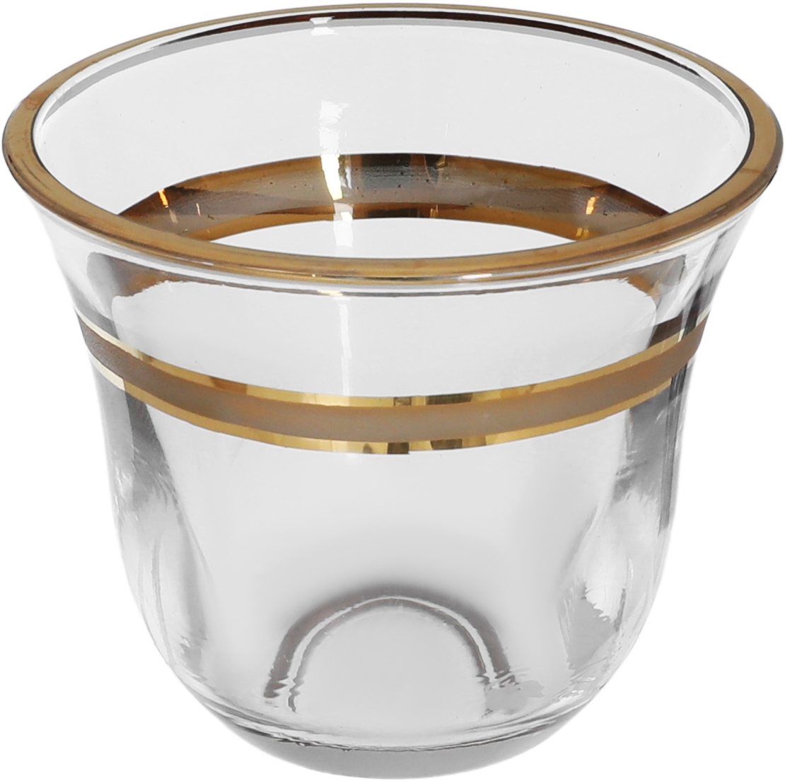 Al Saif Gallery Deemah Glass Tea And Coffee Set, 24 Pieces, Golden Pattern - Transparent product image 3