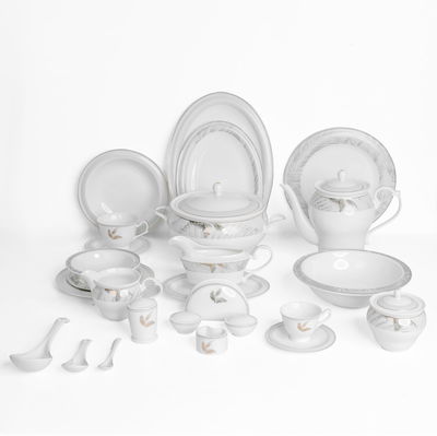Alsaif Gallery Porcelain Dinner Set, 166 Pieces, Gold Engraving - White product image 1