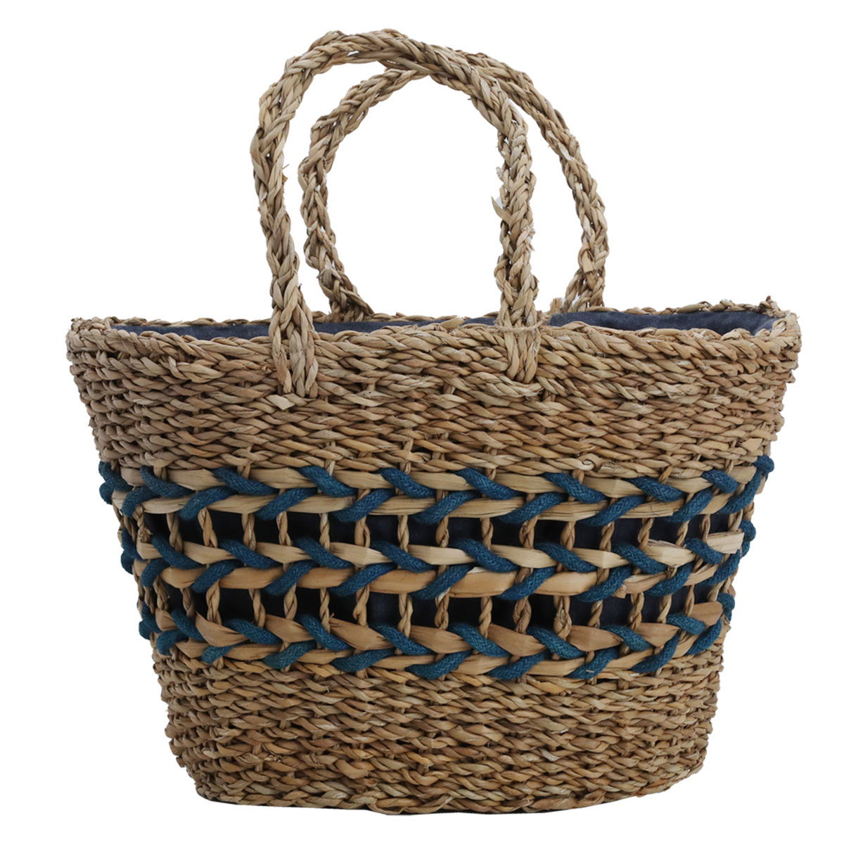 شنطة ترامس خوص السيف غاليري، 45×28 سم - بني أزرق product image