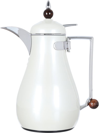 Al Saif Gallery Crystal Thermos Set, 1/0.7 litre, tofaria, thermal glass inner container, stainless steel outer shell - pearl product image 6