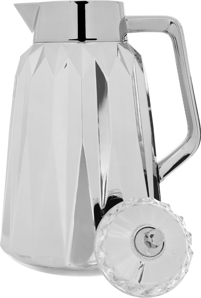 Al Saif Gallery Lamia thermos set, 1 liter, 3 pieces, tofaria, thermal glass inner case, plastic outer case - silver product image 4