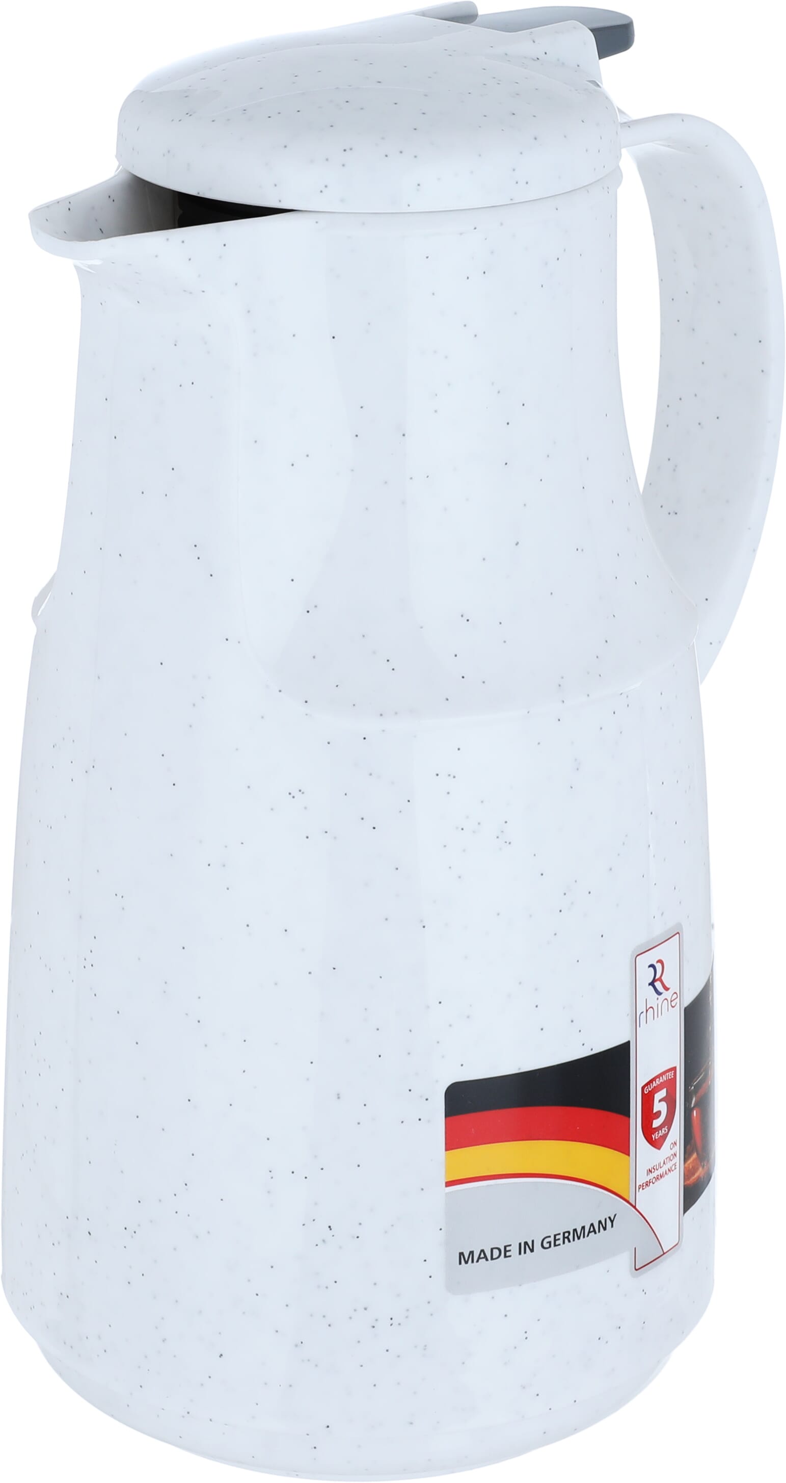 ترمس الراين، 1 لتر، ضغاط، حافظة داخلية زجاج حراري، هيكل خارجي بلاستيك - ابيض product image 4