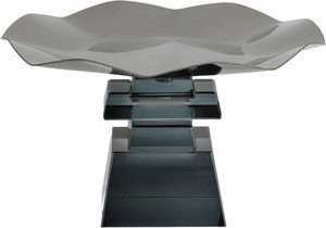 ستاند تقديم ستانلس استيل السيف غاليري، 17x17x11 سم، قاعدة مربع زجاج - أسود شفاف product image 2