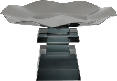 ستاند تقديم ستانلس استيل السيف غاليري، 17x17x11 سم، قاعدة مربع زجاج - أسود شفاف product image 2