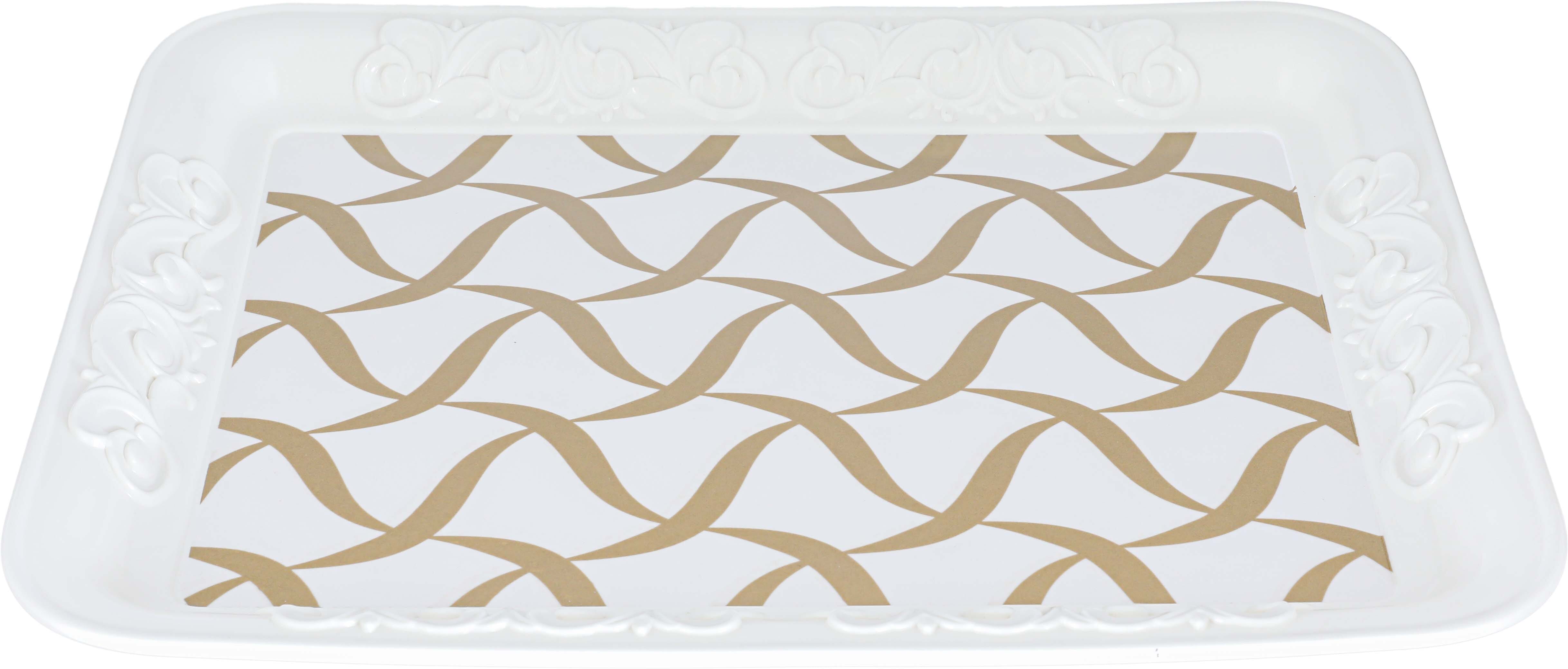 طوفرية ميلامين السيف غاليري، 45×34×4 سم، مستطيل، مزخرف بني - أبيض product image
