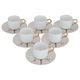 Al Saif Gallery porcelain coffee cup set, with saucer, Arabic letters engraved in gold, 12 pieces - white product image 2