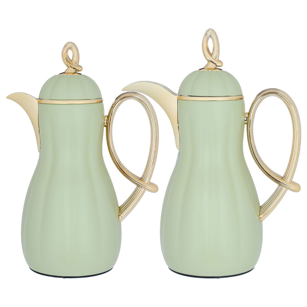 Al Saif Gallery Arwa thermos set, 1/1 liter, thermal glass inner container, plastic outer shell - light green product image 1