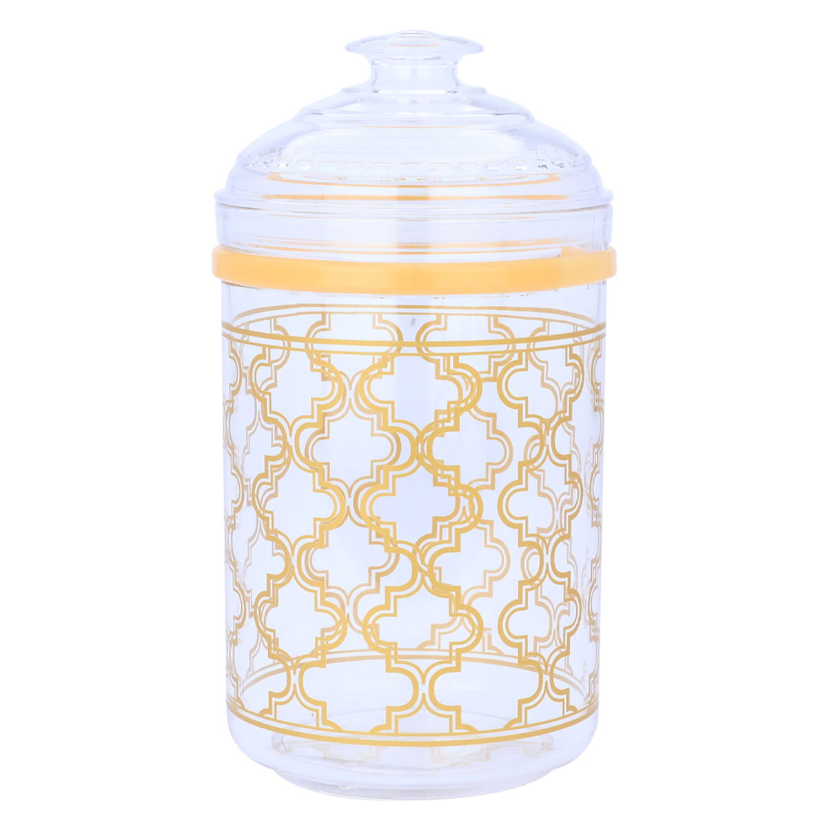 علبة بهارات بلاستيك السيف غاليري، دائري، منقوش ذهبي - شفاف product image 1