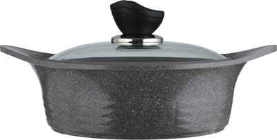 طقم قدور كوري جرانيت تورنادو، 9 قطع، غطاء زجاج - رمادي غامق product image 7