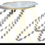 طاولة استيل السيف غاليري، 46×46×50 سم، دائري، أرجل بيضاوي - ذهبي product image 1