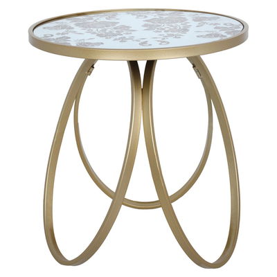طاولة استيل السيف غاليري، 46×46×50 سم، دائري، أرجل بيضاوي - ذهبي product image 1