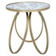Al Saif Gallery Steel Table, 46 x 46 x 50 cm, Round, Oval Legs - Gold product image 1