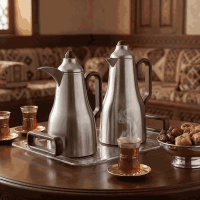 طقم ترامس عبق السيف غاليري، 1/0.7 لتر، 3 قطع، حافظة داخلية زجاج، طوفرية ، يد حشبي - فضي شفاف product image 2