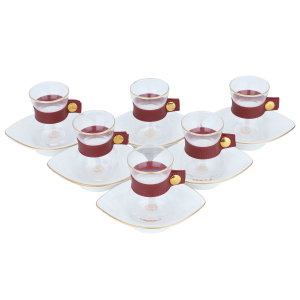 طقم تقديم بيالات شاي زجاج السيف غاليري، 12 قطعة - شفاف product image
