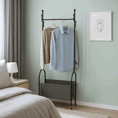 علاقة ملابس مودرن معدن، 180×50 سم - اسود رمادي product image 1