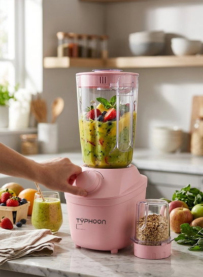 خلاط كهربائي و مطحنة تايفون، 650 واط، 1.8 لتر، TY-02-001 P - بينك product image 4