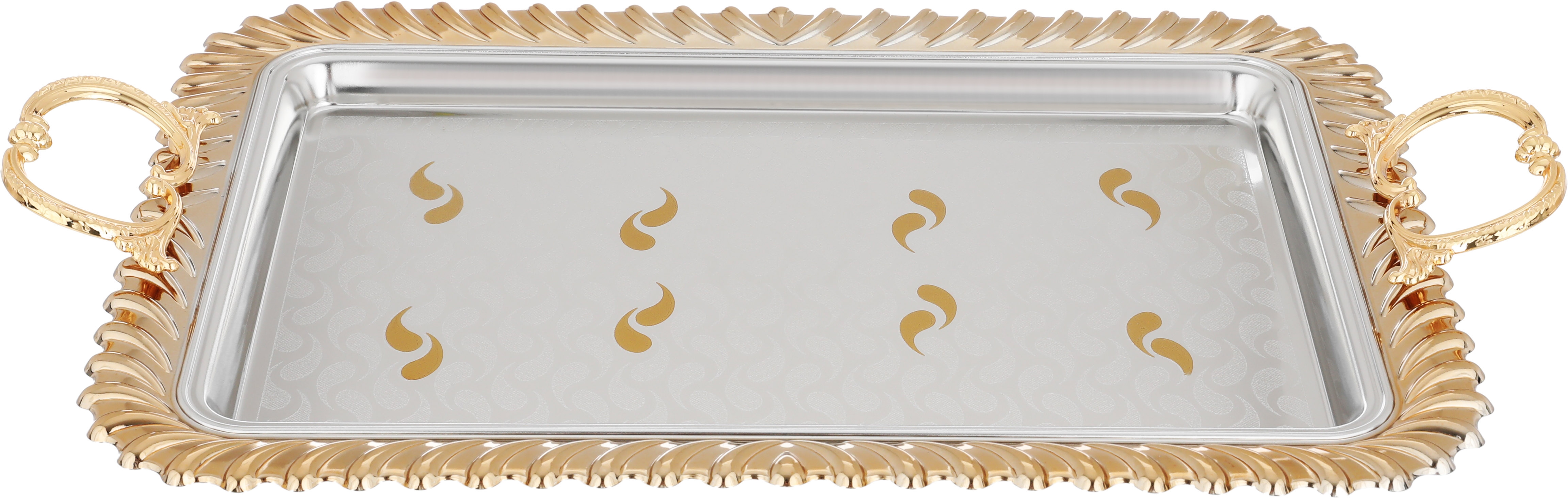 طقم طوفريات غزل استيل السيف بلص، 3 قطع، مستطيل - فضي ذهبي product image 3