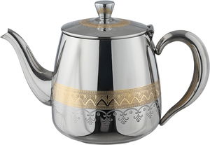 إبريق شاي استيل السيف غاليري، 0.68 لتر، منقوش - فضي ذهبي product image