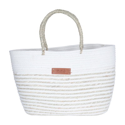 Al Saif Gallery wicker thermos bag, 50 x 33 cm - white beige product image 2