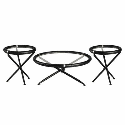 طقم طاولات زجاج و معدن، 3 قطع - اسود product image 4