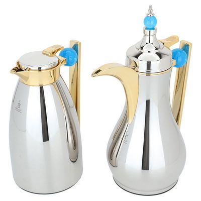 Al Saif Gallery Alaa Steel thermos set, 1 litre, light blue-silver handle product image 2